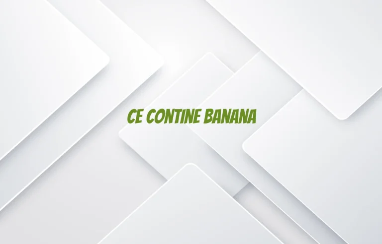 ce contine banana