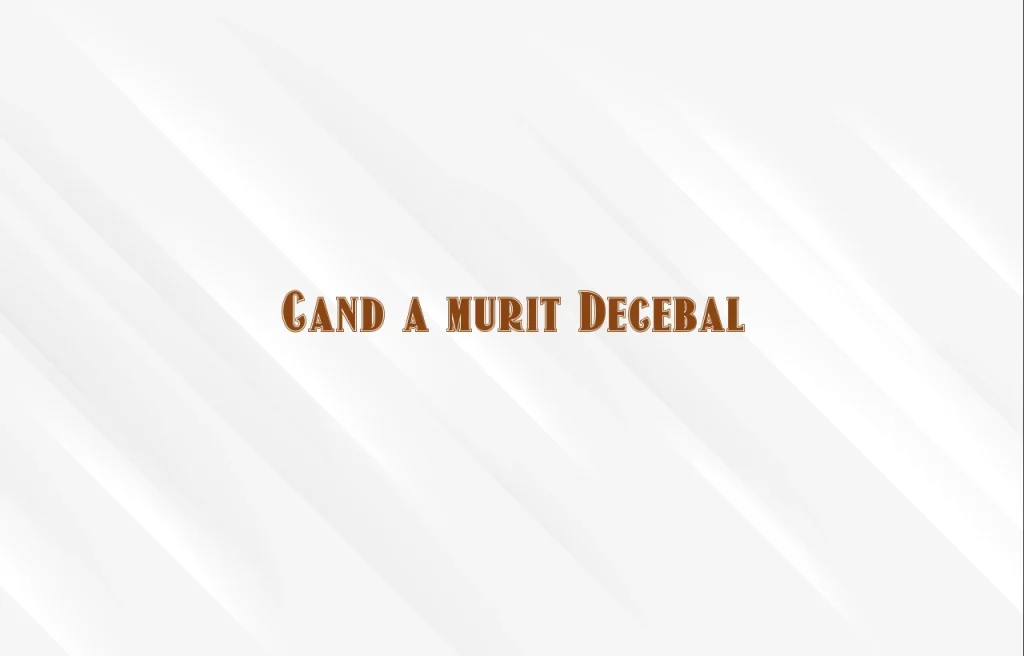cand a murit decebal