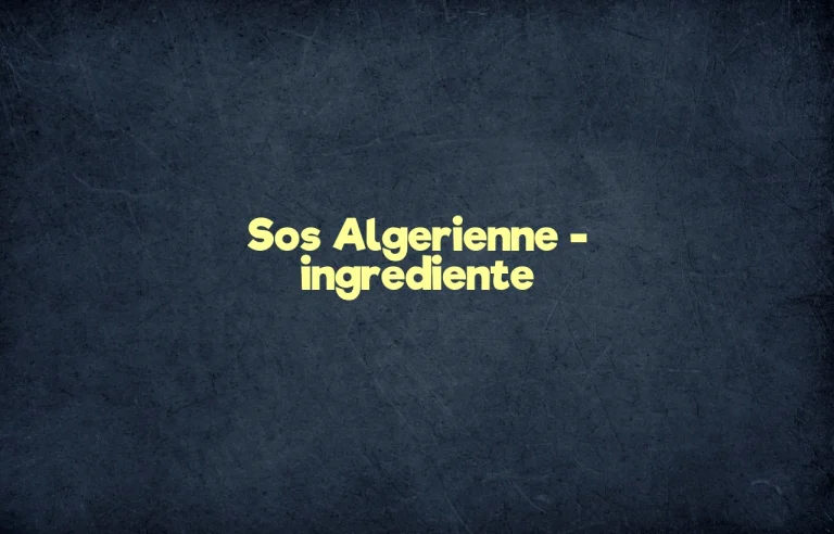 sos algerienne ingrediente