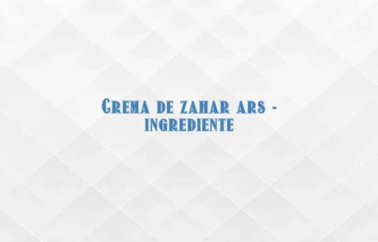 crema de zahar ars ingrediente